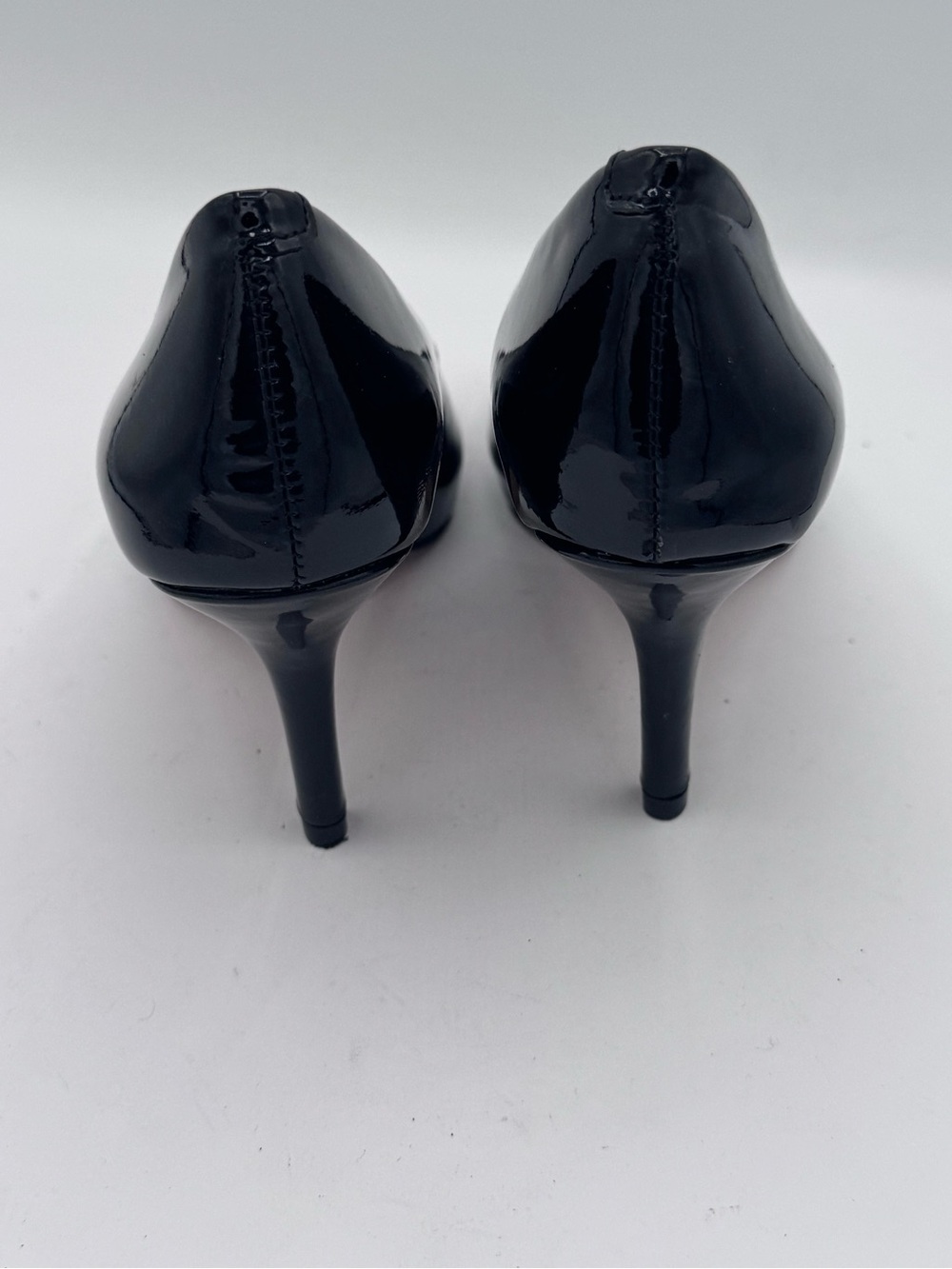 Vince Camuto Black Patent Peep-Toe Heels - Picture 5 of 8